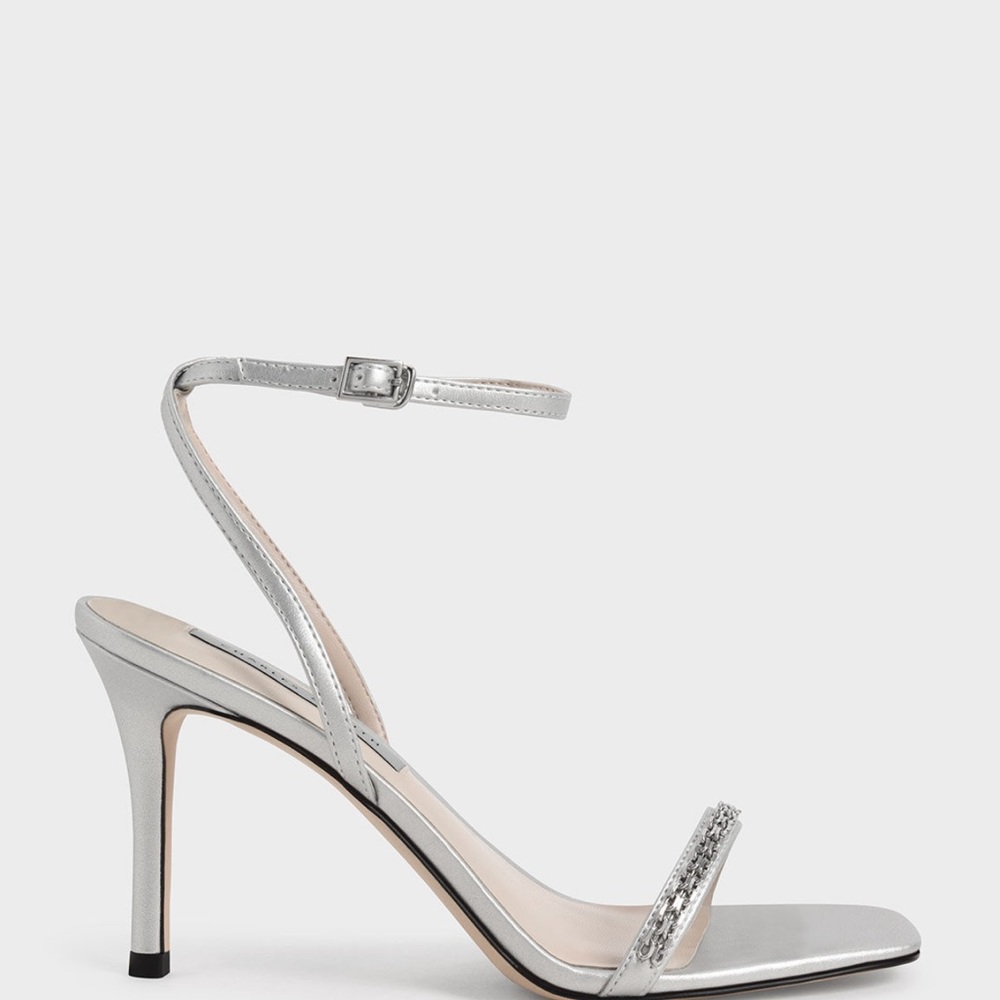 Charles and Keith silver heels. Heels height is 7-8 cm. I have never worn. - Picture 5 of 9